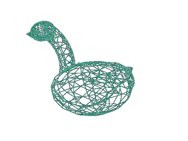 Wireframe duck spinning